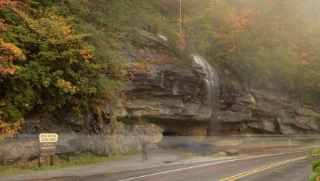 Bridal Veil Falls, on drive from Franklin to Highlands, NC