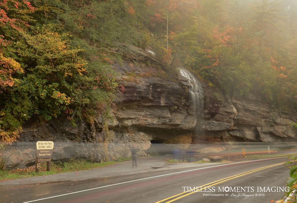 Bridal Veil Falls, on drive from Franklin to Highlands, NC