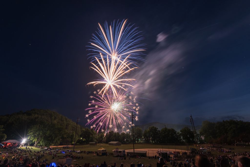 4th of July Fireworks in the Park Franklin, North Carolina